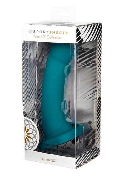 Nexus Collection By Sportsheets LENNOX Silicone Hollow Vibrating Sheath Rechargeable Dildo 8in - Green