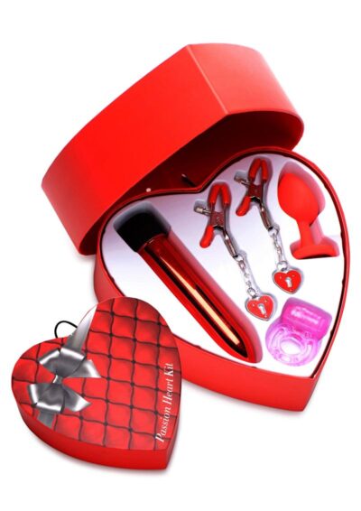 Frisky Passion Heart Kit 4pc - Red/Black