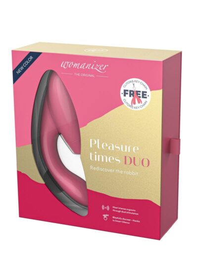 Womanizer Duo Silicone Rechargeable Clitoral and G-Spot Stimulator - Raspberry