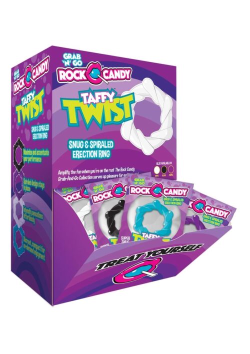 Rock Candy Taffy Twist Cock Rings Display (24 per display)