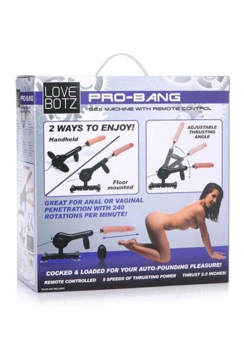 LoveBotz Pro-Bang Plug In Sex Machine with Remote Control - Black