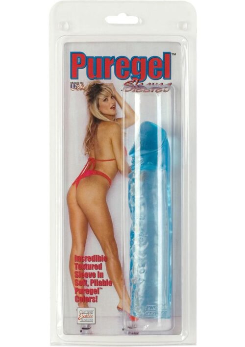 Puregel Textured Pleasure Penis Sleeve - Blue