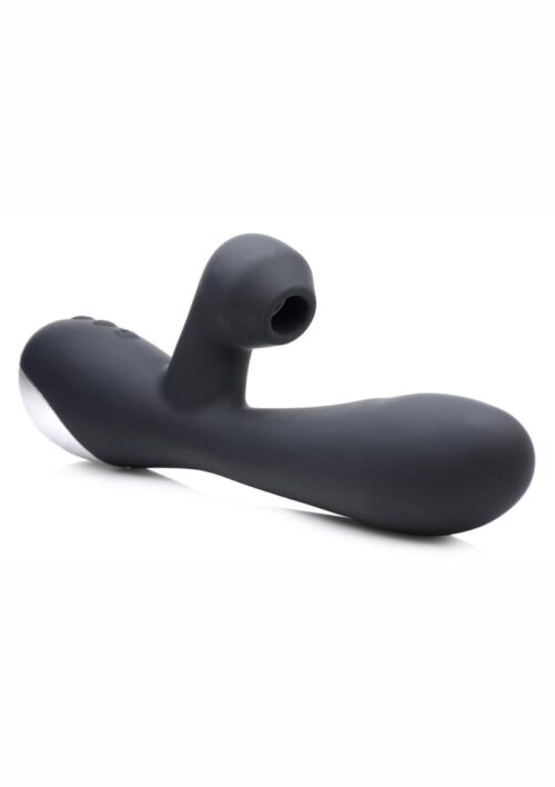 Inmi Shegasm 5 Star Rabbit 7x Suction Come Hither Rechargeable Silicone Vibrator - Black