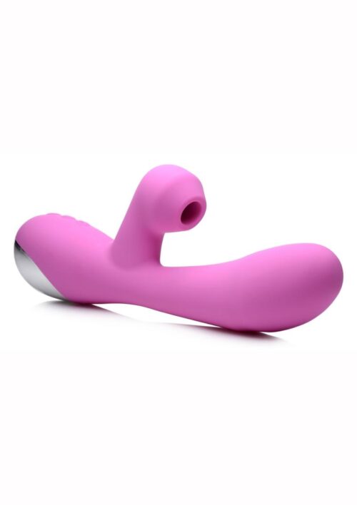 Inmi Shegasm 5 Star Rabbit Suction Come Hither Rechargeable Silicone Vibrator - Pink