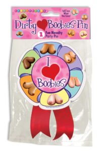 I Love Boobs Wearable Pin - Multicolor