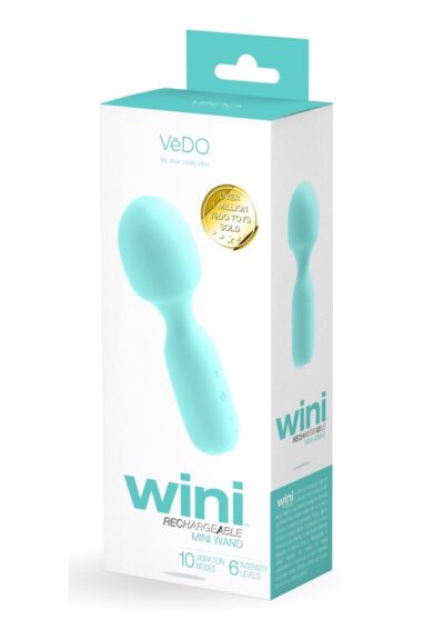Wini Silicone Rechargeable Mini Wand Massager - Tease Me Turquoise