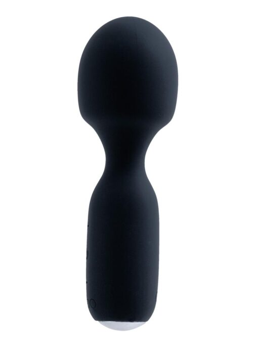 Wini Silicone Rechargeable Mini Wand Massager - Just Black