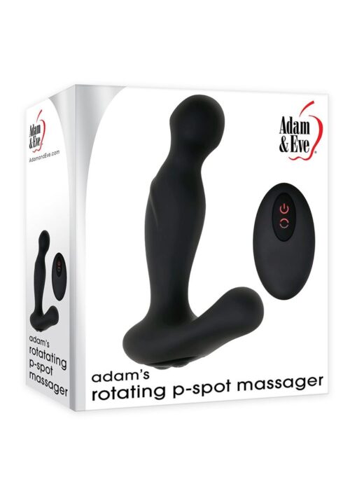 Adam and Eve Adam`s Rotating P-Spot Rechargeable Silicone Massager with Remote Control - Black