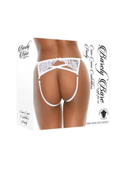 Barely Bare Criss-Cross Crotchless Panty - O/S - White