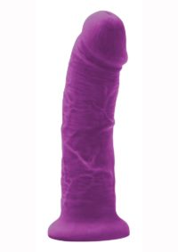 Colours Girth Silicone Dildo 7in - Purple