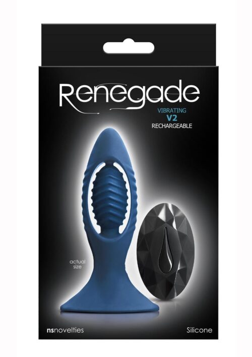 Renegade V2 Silicone Rechargeable Anal Plug with Remote Control - Blue