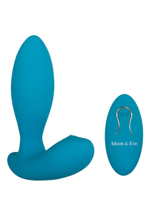 Adam and Eve Eve`s G-Spot Thumper with Clit Motion Silicone Rechargeable Remote Control Massager - Teal