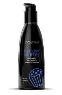 Wicked Aqua Water Based Flavored Lubricant Blueberry Muffin 2oz