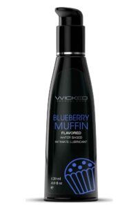 Wicked Aqua Water Based Flavored Lubricant Blueberry Muffin 4oz