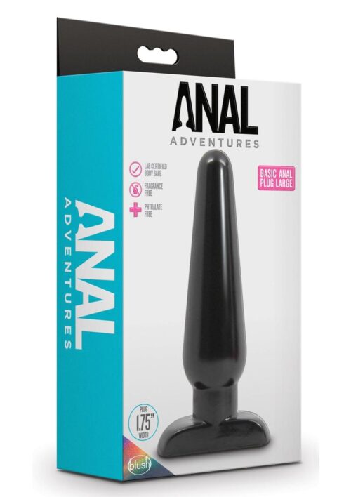 Anal Adventures Basic Anal Plug - Large - Black