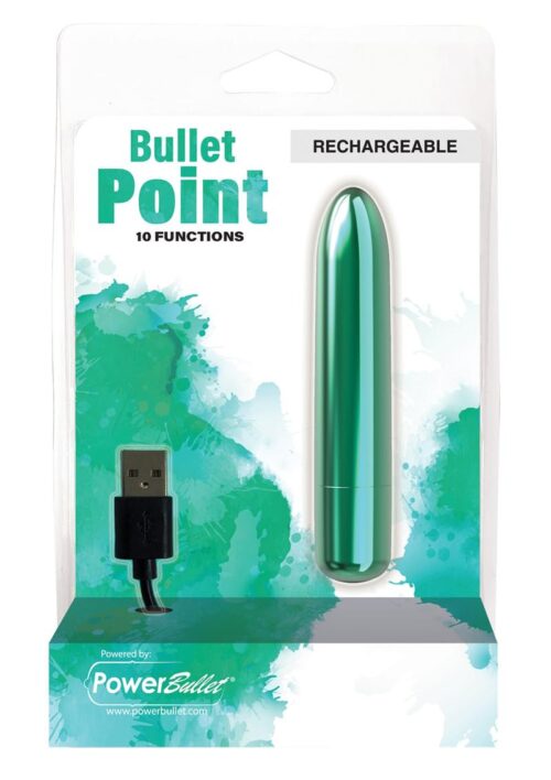 PowerBullet Bullet Point Rechargeable Vibrator - Teal