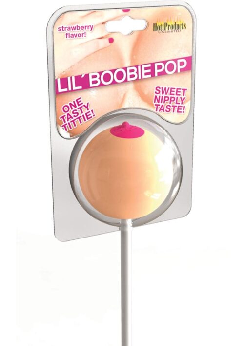 Lil` Boobie Pops Strawberry Flavored - Ivory/Pink