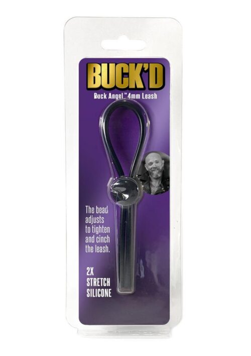 Buck Angel Silicone Adjustable Leash Cock Ring 4mm - Black
