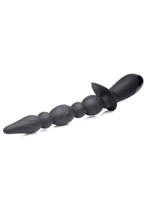 Master Series 10x Triple-Blast Silicone Rechargeable Vibrating Beads - Black