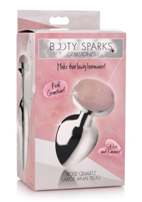 Booty Sparks Gemstones Rose Quartz Anal Plug - Large - Pink