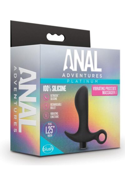 Anal Adventures Platinum Silicone Rechargeable Vibrating Prostate Massager 01 - Black