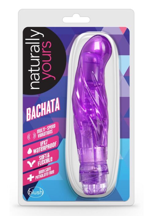Naturally Yours Bachata Vibrating Dildo 6.5in - Purple