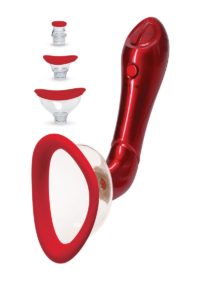 Bloom Intimate Body Pump Vibrating Rechargeable Interchangeable Set Limited Edition (4 piece) - Red