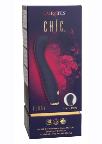 Chic Peony Rechargeable Silicone G-Spot Vibrator - Blue