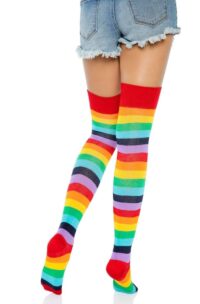 Leg Avenue Lycra Acrylic Rainbow Thigh High - O/S - Multicolor