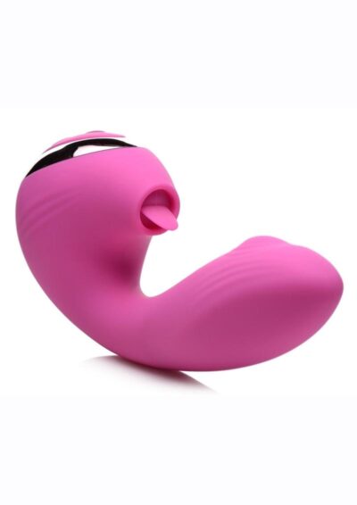 Inmi Shegasm Licking G-Throb Rechargeable Silicone Rabbit Vibrator - Pink