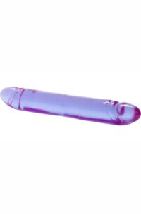 Reflective Gel Smooth Double Dildo 12in - Purple