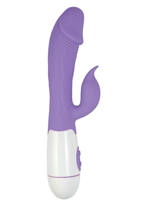 Lotus Sensual Massager #6 Silicone Rabbit Vibrator - Purple/White