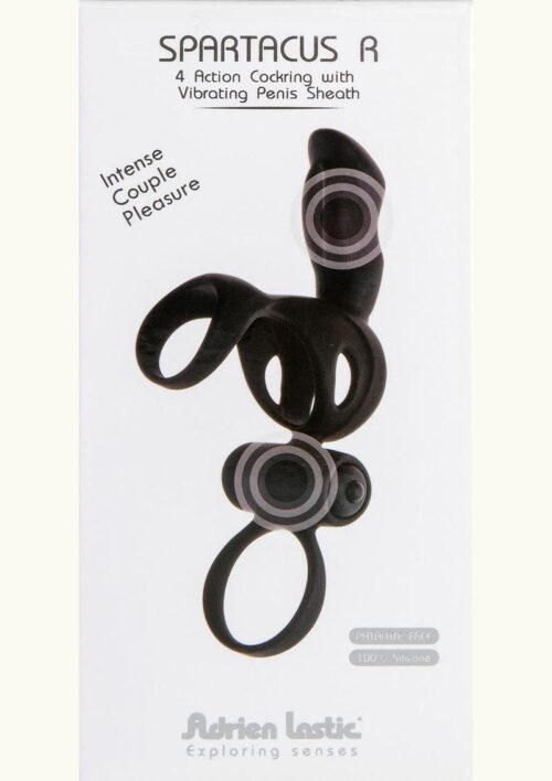 Sparticus R Vibrating Silicone Cock Ring - Black