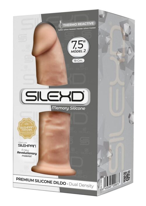 SilexD Model 4 XM03 Silicone Realistic Dual Dense Dildo - 7in - Vanilla