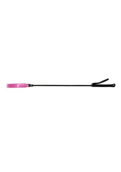 Rouge Leather Riding Crop with Slim Tip - Pink