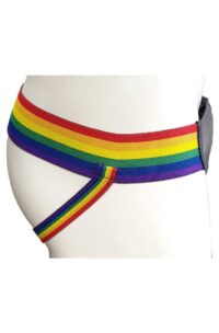 Rouge Leather Jock with Pride Stripes - Xtra Large - Multicolors