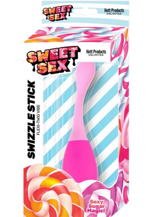 Sweet Sex Swizzle Stick Rechargeable Silicone Vibrator - Magenta