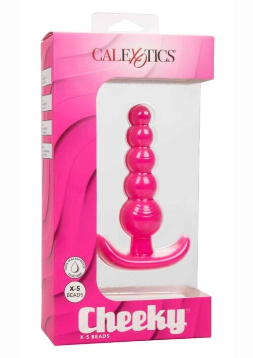 Cheeky X-5 Beads Silicone Anal Probe - Pink