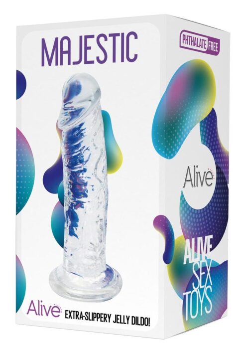 Alive Majestic Jelly Dildo 5.8in - Clear
