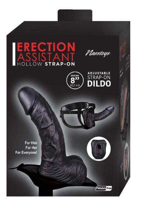 Erection Assistant Hollow Strap-On 8in - Black