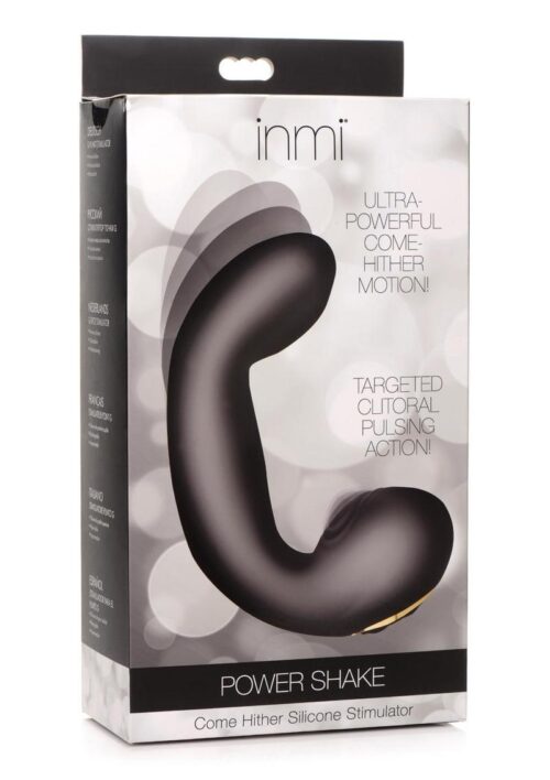 Inmi Power Shake Come Hither Rechargeable Silicone Stimulator - Black