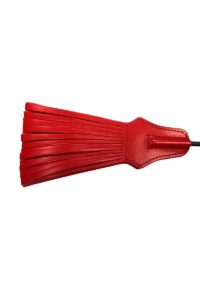 Rouge Tasselled Leather Riding Crop - Red/Black