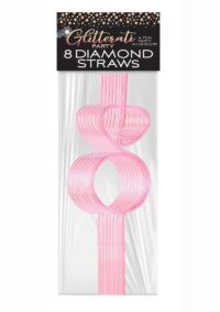 Glitterati Diamond Straws (8 per Pack) - Pink