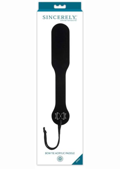 Sincerely Bow Tie Acrylic Paddle - Black