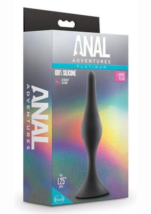Anal Adventures Platinum Silicone Beginner Plug - Large - Black