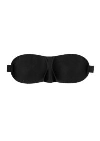 Ouch! Satin Curvy Eye Mask with Elastic Straps - Black