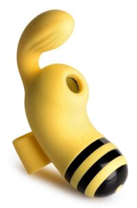Shegasm Sucky Bee Rechargeable Silicone Clitroal Stimulating Finger Vibe - Black/Yellow