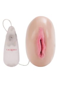 Sultry Vibro Vibrating Masturbator with Bullet and Remote Control - Pussy - Vanilla
