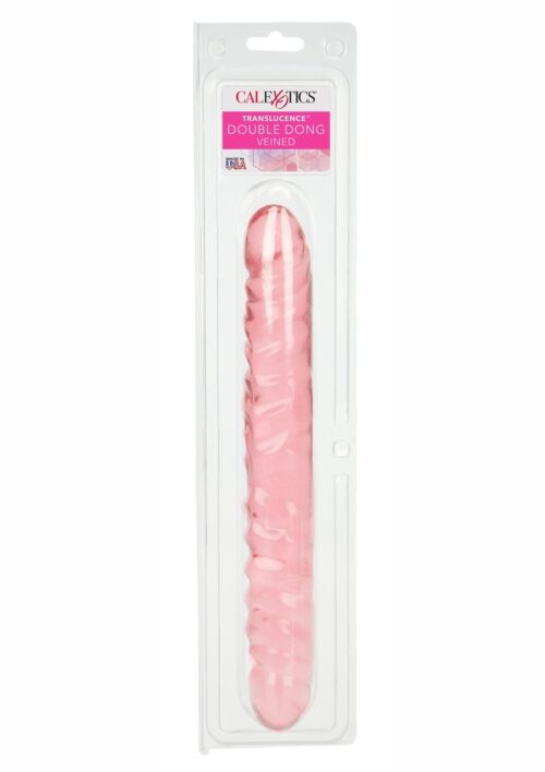 Translucence Veined Double Dildo 12in - Pink