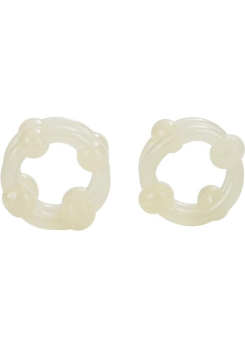 Island Rings Double Stacker Cock Rings (2 piece set) - Glow in The Dark